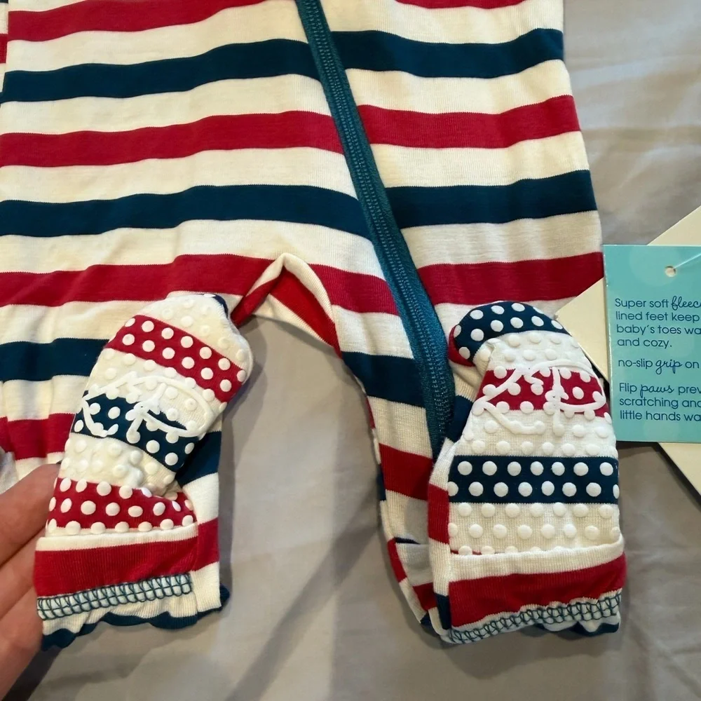 NWT 2 Striped Kids One Piece Pajamas